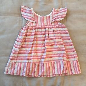 Girl’s Genuine Kids from OshKosh Striped Pink and Creme Casual Dress Size 2T